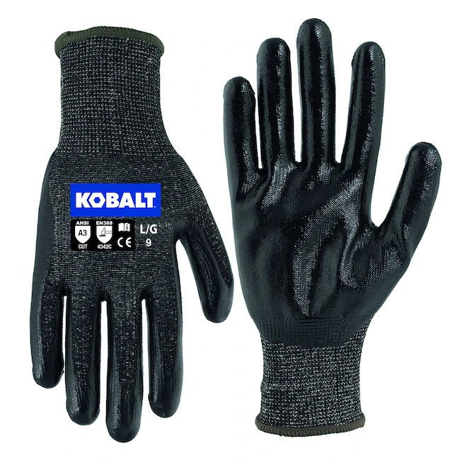 Kobalt Gloves For Men - HPPE - Nitrile Dipped - Large 1 Kobalt Gloves For Men - HPPE - Nitrile Dipped - Large