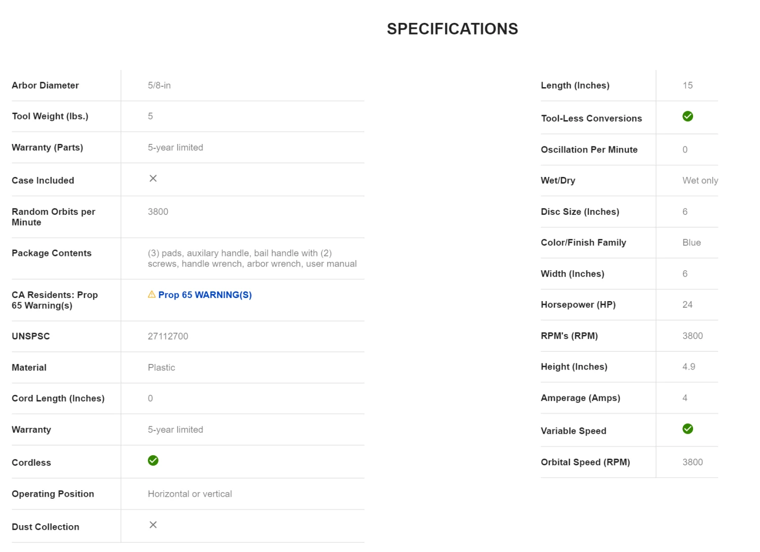 Kobalt KPO 124B-03 6-in Variable Speed Cordless Polisher 13 Kobalt KPO 124B-03 6-in Variable Speed Cordless Polisher - Image 13