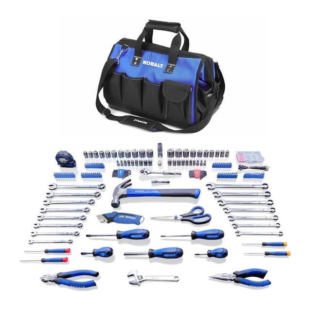 Kobalt Tool Kit - 276 Pieces - Black And Blue - Tote Bag 1 Kobalt Tool Kit - 276 Pieces - Black And Blue - Tote Bag