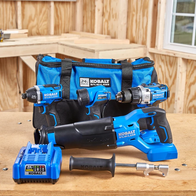 Kobalt 4-Tool 24-Volt Lithium Ion Brushless Power Tool Combo Kit With Soft Case With Battery And Charger 5 Kobalt 4-Tool 24-Volt Lithium Ion Brushless Power Tool Combo Kit With Soft Case With Battery And Charger - Image 5