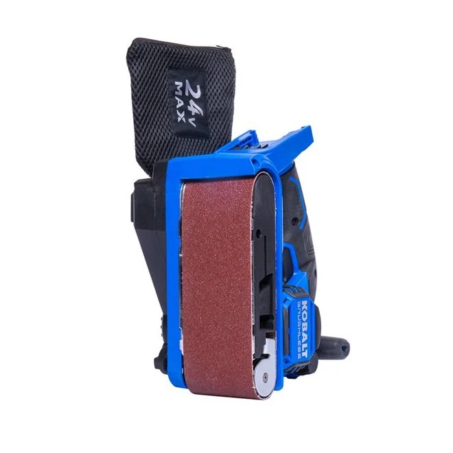 Kobalt 24-V Cordless Belt Sander - Brushless Motor - Black And Blue - Bare Tool Without Battery 1 Kobalt 24-V Cordless Belt Sander - Brushless Motor - Black And Blue - Bare Tool Without Battery