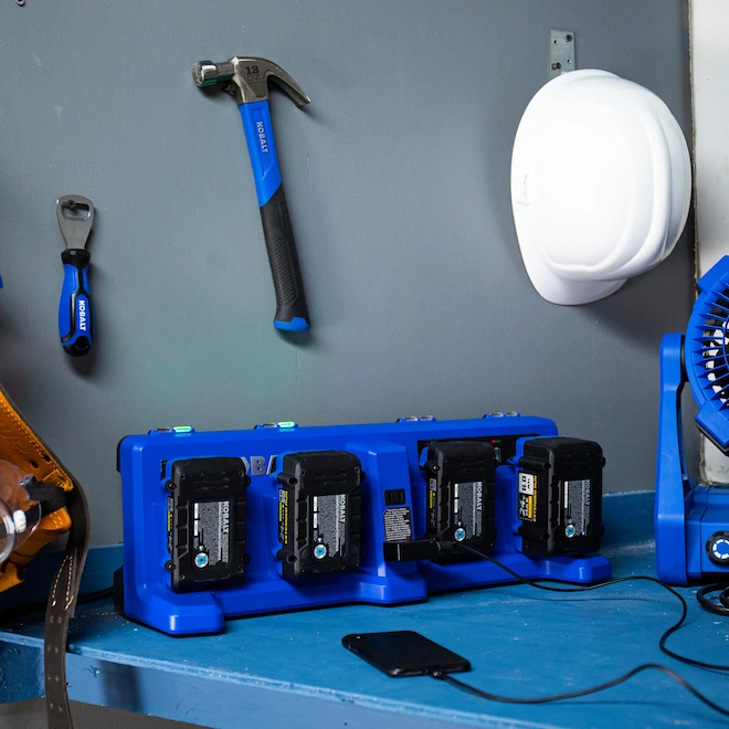 Kobalt 24 V Max Quad Charger For Power Tool Batteries - Blue 5 Kobalt 24 V Max Quad Charger For Power Tool Batteries - Blue - Image 5