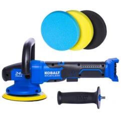 Kobalt 24-V Max Brushless Motor 6-in Polisher - 3 Pads Included - Black And Blue - Bare Tool Without Battery