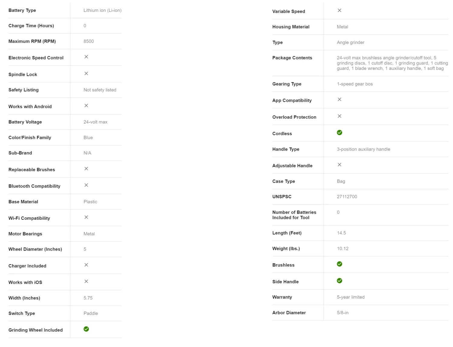 Kobalt KAG 424B-03 5-in 24-Volt Max Paddle Switch Brushless Cordless Angle Grinder 10 Kobalt KAG 424B-03 5-in 24-Volt Max Paddle Switch Brushless Cordless Angle Grinder - Image 10