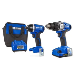 Kobalt KLC 2024A-03 2-Tool 24-Volt Max Brushless Power Tool Combo Kit With Soft Case (1-Battery Included And Charger Included)